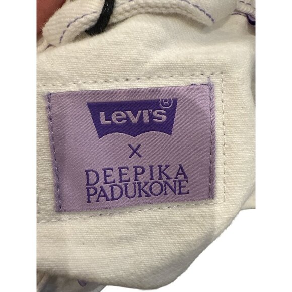 Levis x Deepika Padukone Colab White Denim Jacket with Purple Accents NWT - Picture 8 of 10